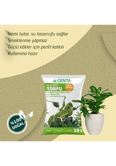 Ayrex Genta Yeşil Yapraklı Bitkiler İçin Torf Toprak 10 Lt 0,250
