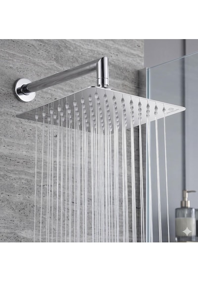 Lexroo 25x25 Cm Kare Paslanmaz Çelik Tepe Duş Başlığı Çok Renkli