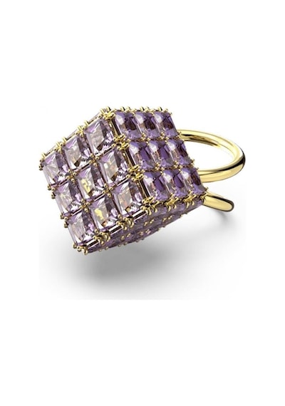 5629238 Swarovski Yüzük Curiosa : Coctail Ring Square Purple Gold Tone Plated 55