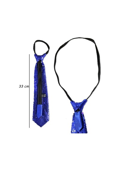 Veraura Lifestyle Mavi Renk Pul Payetli Işıltılı Parti Kravatı 33 Cm