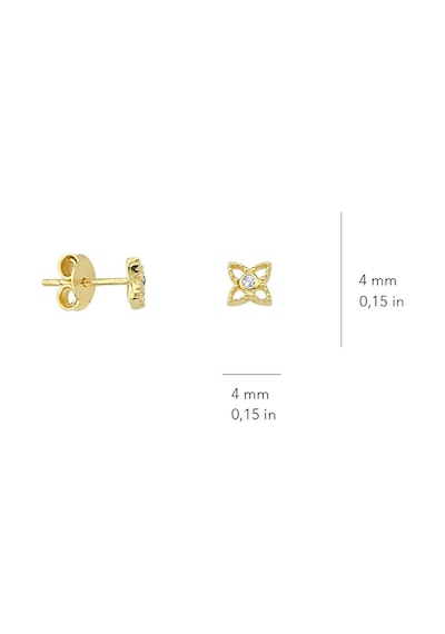 Goldkupe 14 Ayar Altın Minik Taşlı Küpe 0,72 Gr-4120