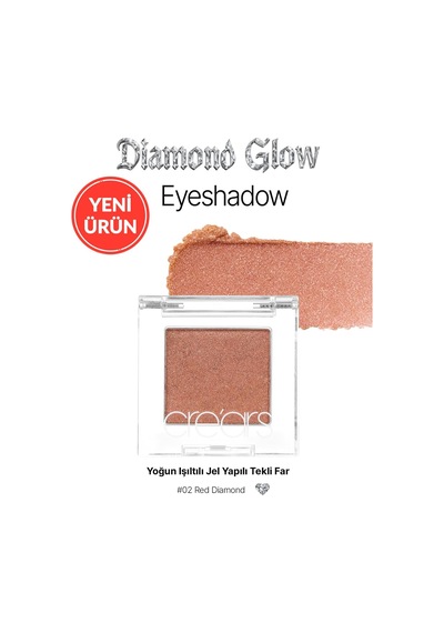 Yoğun Işıltılı Jel Yapılı Tekli Far Diamond Glow Eyeshadow 02 Red Diamond Diğer
