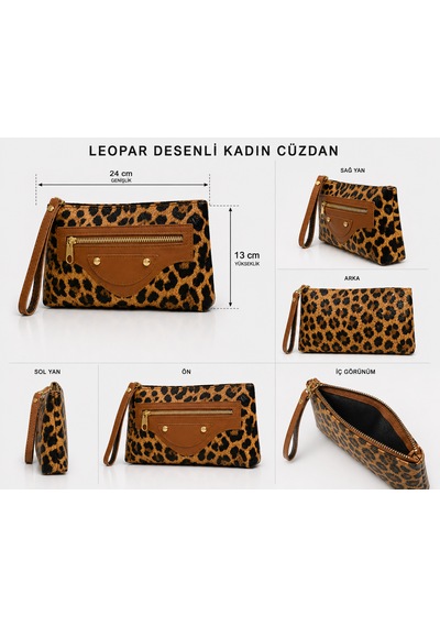 Zeydila Leopar Desenli Kadın Cüzdan Cesur Ve Şık Stil