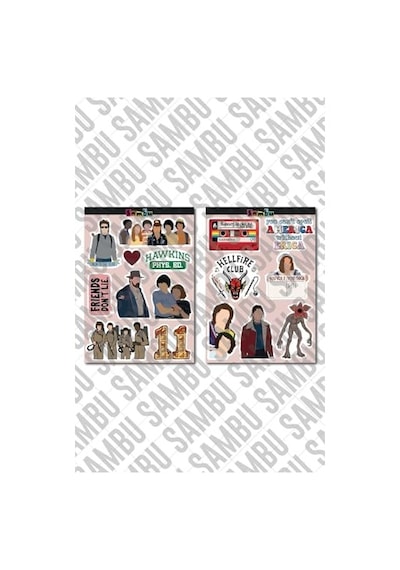 Stranger Things Temalı Sticker Etiket Seti 2 - Laptop Notebook Telefon Abanoz
