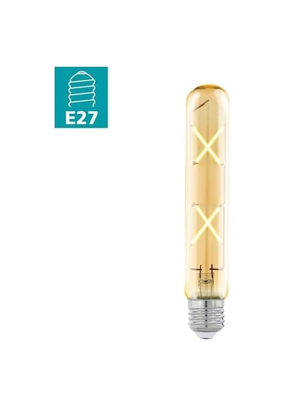 Ayrex Vintage Led Ampul, E27, 4w, 2500k Sıcak Sarı Işık, Amber Cam, 18,5 Cm, Rustik Ampul Amber Renk Çubuk Cam Retr