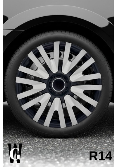 Citroen C-elysee 14 İnç Jant Kapağı 4 Adet Siyah Gri C107