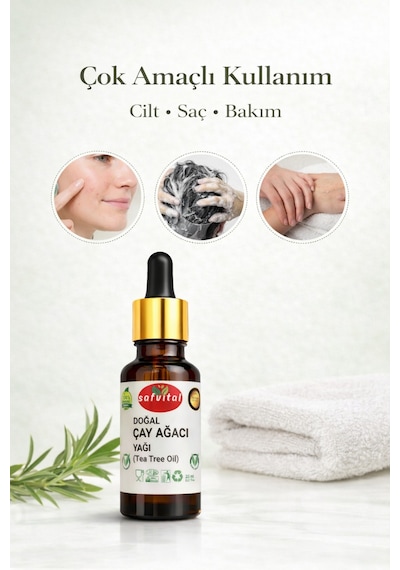 Safvital Çay Ağacı Yağı 20 Ml Cilt Dengeleyici Bakım Yağı Temiz Görünüm Ve Ferah His İçin