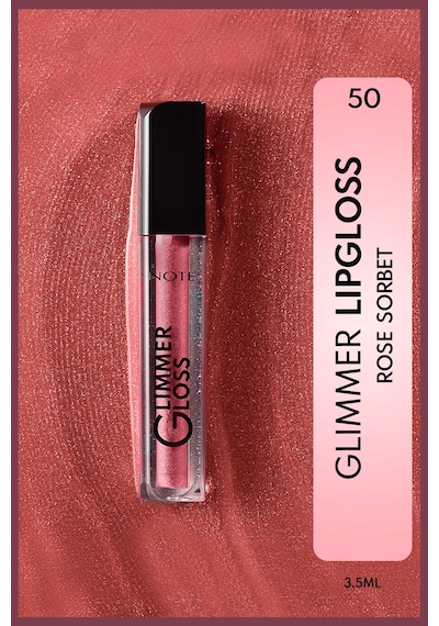 Note Cosmetics Glimmer Gloss Işıltılı Nemlendirici Dudak Parlatıcısı - 50 Rose Sorbet