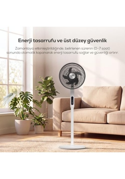 Xenon Smart Akıllı Vantilatör / 60w Mobil Kontrol Wifi Kumandalı 3 Kademeli Sessiz Ayaklı Vantilatör X7430
