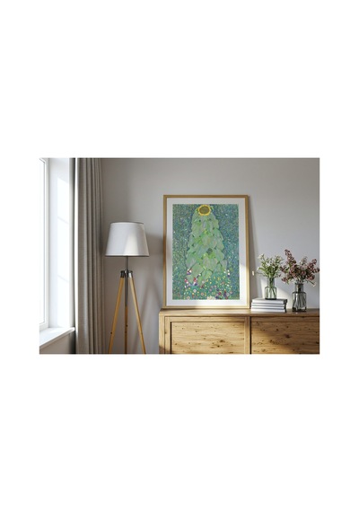 Klimt Ayçiçeği Çerçevesiz Poster 30x42 Cm A3 Tablo Art Nouveau Duvar Dekoru Mat Fotoğraf Kağıdı