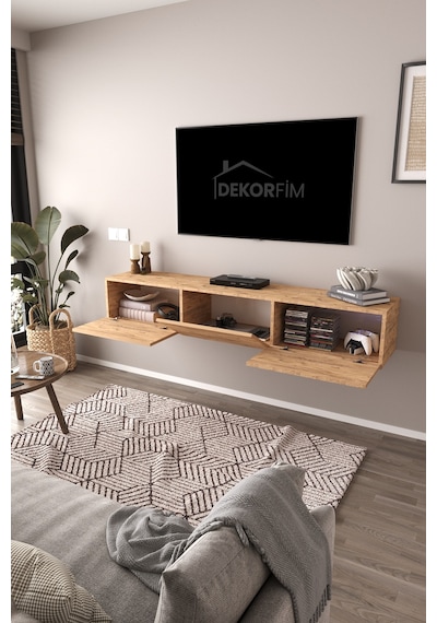 Df17103 3 Dolaplı Duvara Monte Tv Ünitesi 180 Cm Modern Askılı Dekoratif, Şık Stilde Tv Sehpası Atlantik Çam Beyaz Df17103 3 Dolaplı Duvara Monte Tv Ünitesi 180 Cm Modern Askılı Dekoratif, Şık Stilde Tv Sehpası Atlantik Çam Beyaz