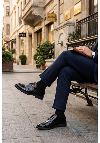 Pierre Cardin 702606 Siyah Rugan Damat Ayakkabısı Takım Ayakkabısı Erkek Klasik Ayakkabı