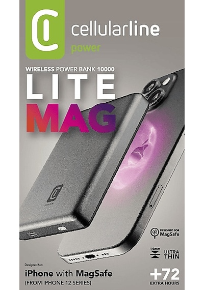 Cellularline Mag Lite Ultra İnce Magsafe 10.000 Mah Powerbank