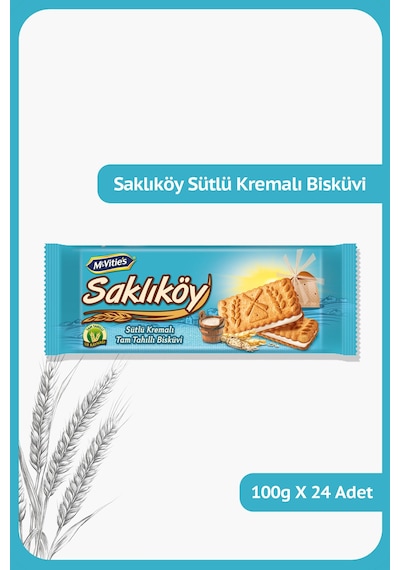Ülker Saklıköy Sütlü Kremalı Bisküvi 24 x 100 G