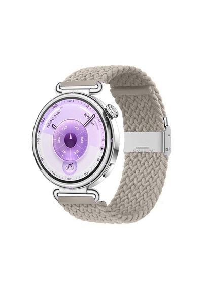 Sneezy Huawei Watch Gt6 41mm İle Uyumlu Metal Klips Solo Fiberlink Kumaş Örgü Kordon
