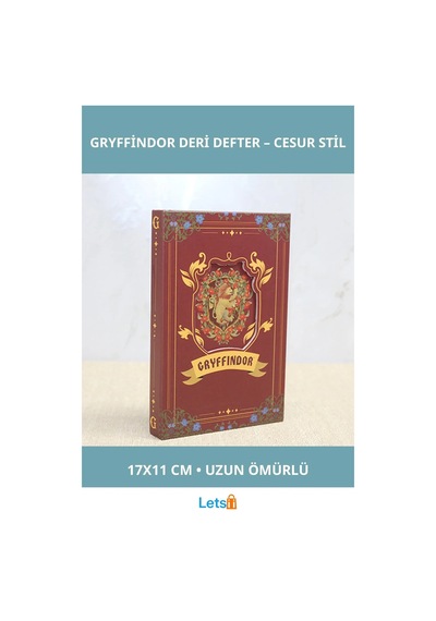 Harry Potter Gryffindor Deri Defter 17x11 Cm Çok Renkli