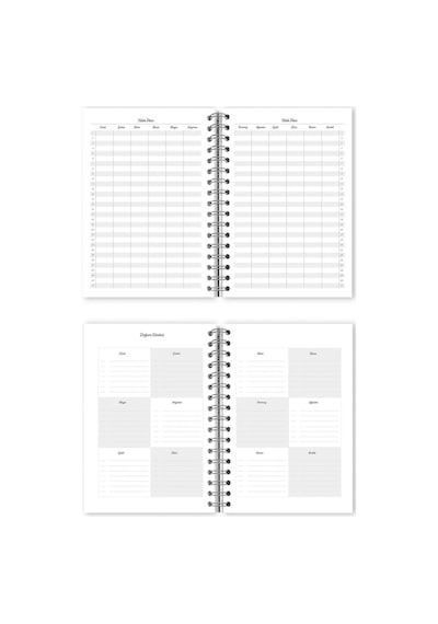 Victorias Journals Spiralli Sert Kapak Süresiz Ajanda Planner A5 Mavi