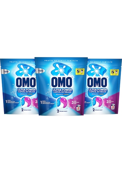 Omo Ultra Power Kapsül Deterjan Beyazlar Ve Renkliler 26 Yıkama X3 Diğer