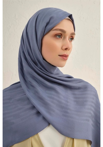 Armine Lyocell Viscon Stripes Desenli Şal 2 Mavi