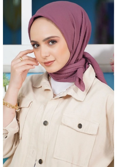 Melodi Scarf Kadın Tesettür Mio Caz Eşarp Hijab Mor Mor