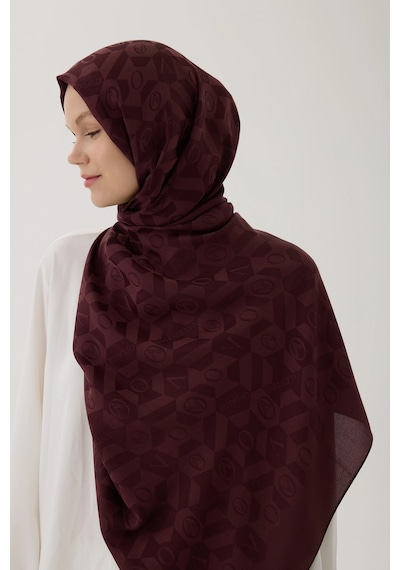 Valentino Orlandi Logo Serisi Monogram Şal - 06244 Bordo
