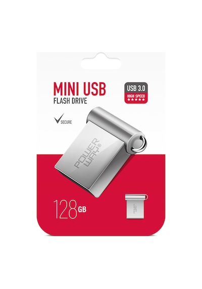 Powerway Mini 128 GB USB 3.0 Metal Flash Bellek
