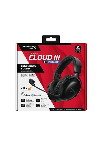 Hyperx Cloud Iıı S Çoklu Platform Için Kablosuz Oyun Kulaklığı, 2,4 Ghz, Bluetooth, 120 Saate