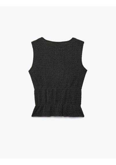 Koton Bürümcük Kumaş Bisiklet Yaka Önden Bağlamalı Fiyonk Detaylı Kolsuz Bluz Antrasit 6sak10212ek Koton Bürümcük Kumaş Bisiklet Yaka Önden Bağlamalı Fiyonk Detaylı Kolsuz Bluz Antrasit 6sak10212ek