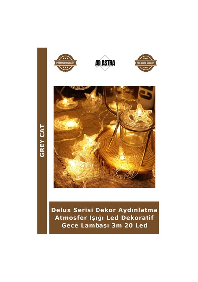 Delux Serisi Dekor Aydınlatma Atmosfer Işığı Led Dekoratif Gece Lambası 3m 20 Led Günışığı