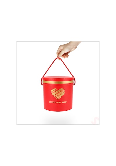 Just For You Silindir Hediye Kutusu 13 Cm Küçük Boy Kırmızı