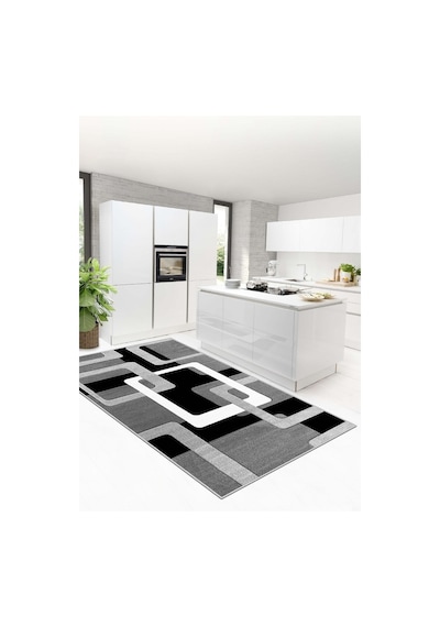 West Home Dijital Baskı Yıkanabilir Kaymaz Taban Leke Tutmaz Mutfak Halısı Salon Halısı Ve Yolluk Wh 463 Black