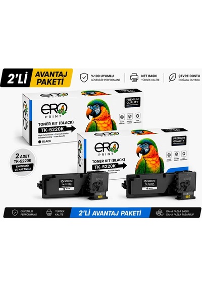 Kyocera Tk-5220k Siyah Uyumlu,  Toner - 2'li  Paket