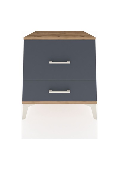 Kronos Komodin 2 Çekmeceli 60x59x64 Çam-antrasit Atlas Çam