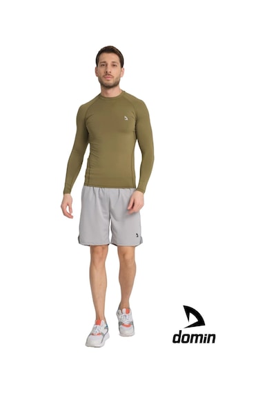Hnc Sport Erkek Uzun Kol Haki Rahat Fit Compression Spor Body Tshirt