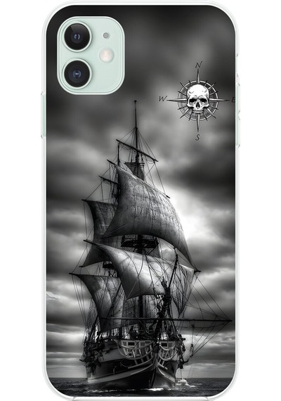 Apple Uyumlu iPhone 11 Şeffaf Kılıf Pirate 2 Tasarımlı