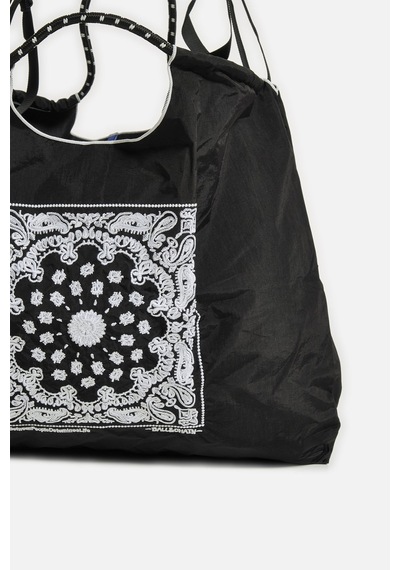 K&s Büyük Boy Desenli Tote Çanta Siyah