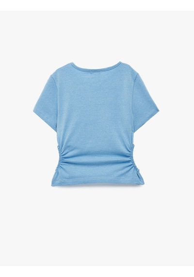 Koton Bisiklet Yaka Slim Fit Kalpli Taşlı Büzgü Detaylı Pamuklu Kısa Kollu Crop Bluz Mavi 6skg60007ak Mavi Koton Bisiklet Yaka Slim Fit Kalpli Taşlı Büzgü Detaylı Pamuklu Kısa Kollu Crop Bluz Mavi 6skg60007ak Mavi