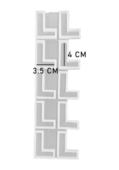 Epoksi Çoklu Silikon Kalıp Düz L Harfi Anahtarlık Reçine Seri Döküm Kalıbı 4 Cm 10 Lu Diğer