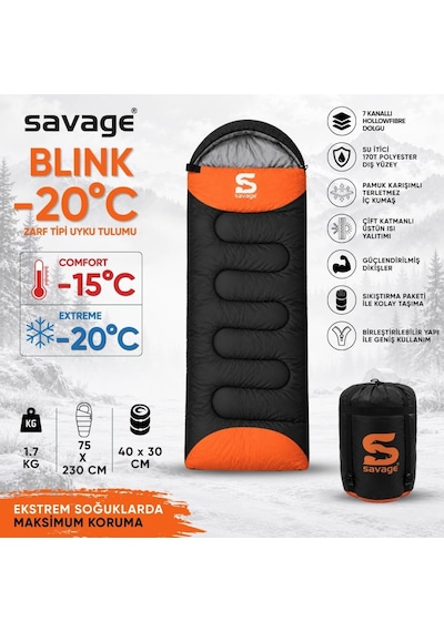 Kamp Uyku Tulumu - Blink - Portakal - Extreme -20c - Savage Ys-509 Diğer