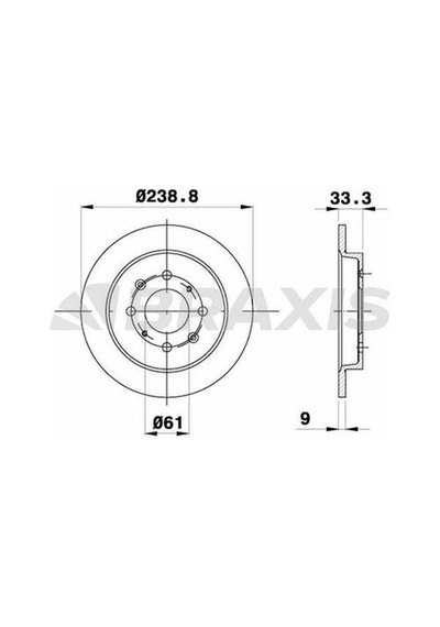 Braxis Ae0341 Arka Fren Diski Aynası Düz Honda City 2008-2012 Honda Jazz 2008- 239x4 42510tf0000