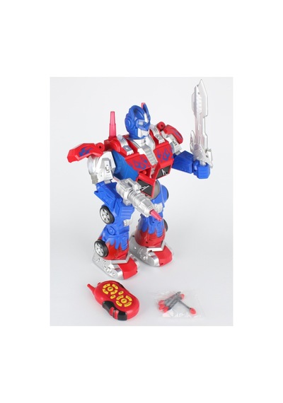 Uzaktan Kumandalı Dev Boy Optimus Prime Bumble Bee Transformer Mermi Ve Disk Atan Oyuncak Robot Lacivert