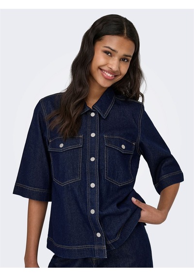 Only Onlbelle S/s Shırt Dnm Gua Noos Kadın Mavi Gömlek - 15347084