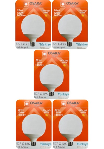 5 Adet 20w 120w 3000k Sarı Işık E27 Duylu Kalın Duy Glop Led Ampul