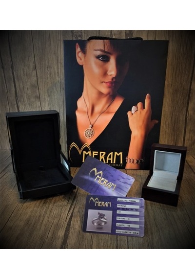 Meram Mücevherat 0,18 Ct Pırlanta 0,80 Ct Aquamarin Fantezi Yüzük