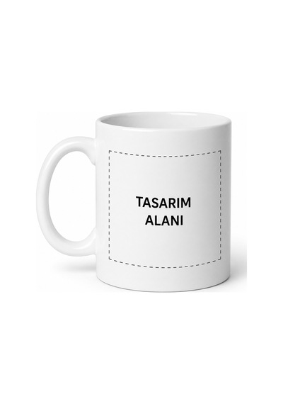 Kedi Tasarımlı Kupa Bardak Beyaz Beyaz