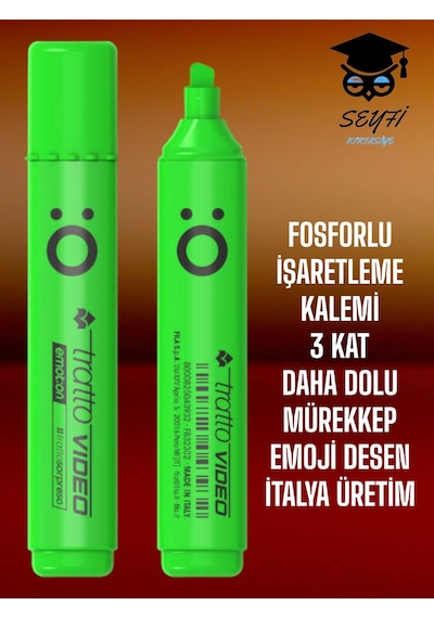 Fosforlu İşaretleme Kalemi 3 Kat Daha Dolu Mürekkep İtalya Üretim Pembe