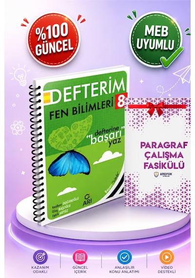 Arı Yayınları 8. Sınıf Fen Bilimleri Defterim Yeni Baskı