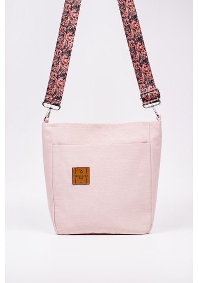 Fabric Craft Bag Omuz Çanta Kumaş Pembe Açık Pembe