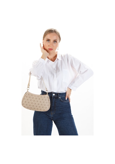 Newish Polo Kadın Farme Monogram Baget El Ve Omuz Çantası New111 Bej