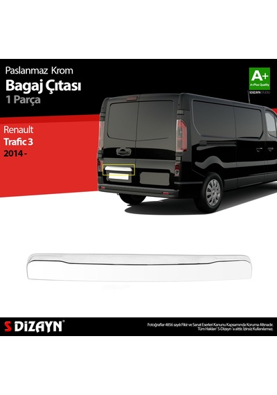 S-Dizayn Renault Trafic Krom Bagaj Çıtası Çift Kapılı 2014 Üzer